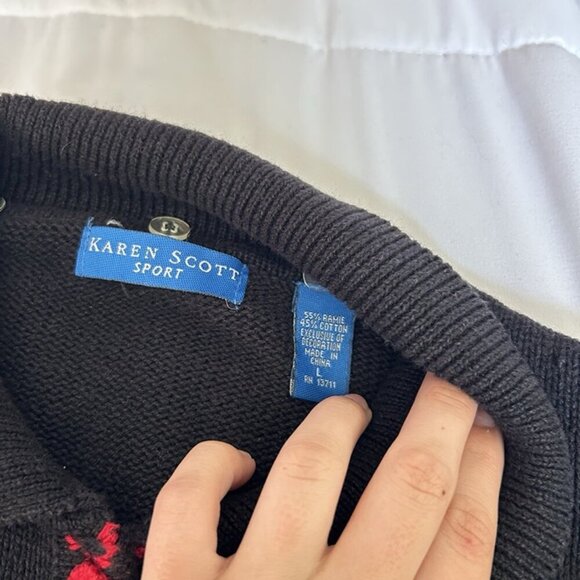 Vintage 90s Y2K Snowman Sweater Cardigan Womens Size Large Christmas Holiday - Picture 6 of 11